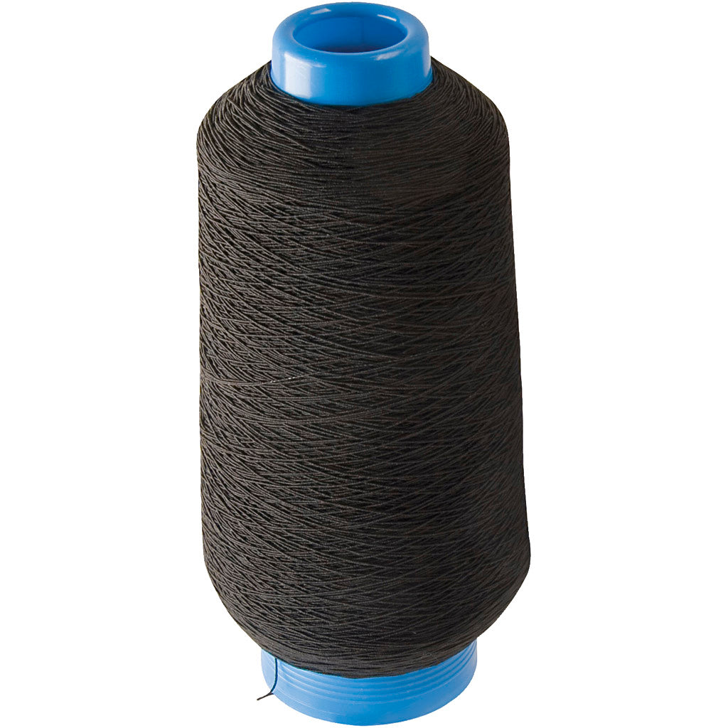 Creatief bedrijf dun rond elastisch garen zwart, 1500m