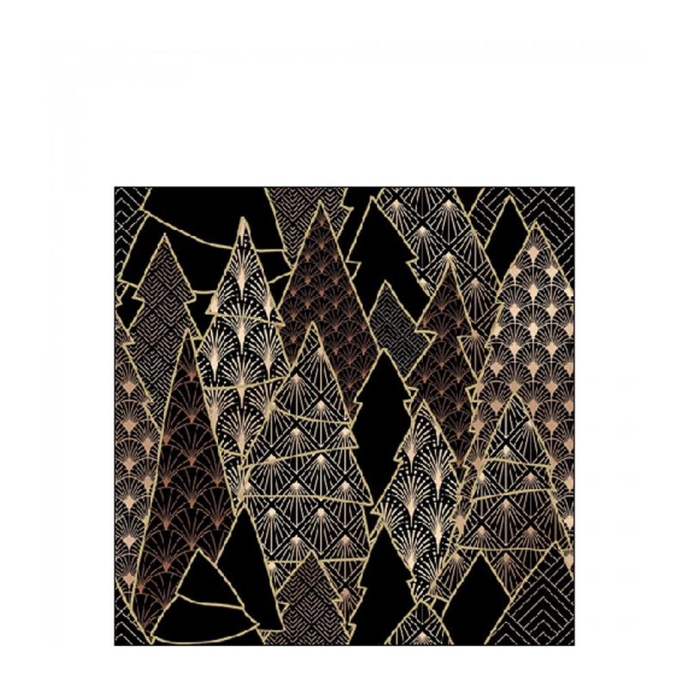 Ambiente servetten luxury trees zwart 25cm