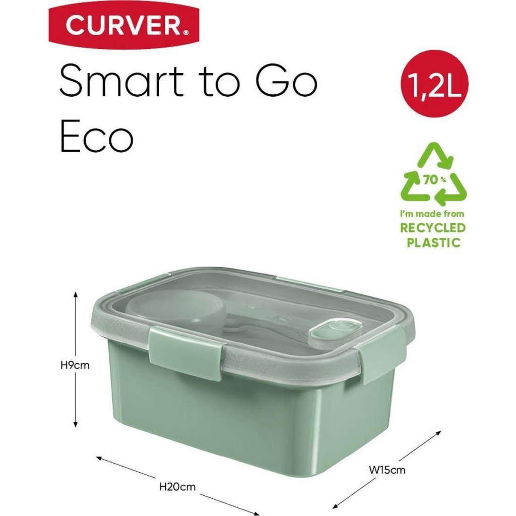 Curver Curver To Go Lunchbox 1,2L + Bestekset + Sausbeker