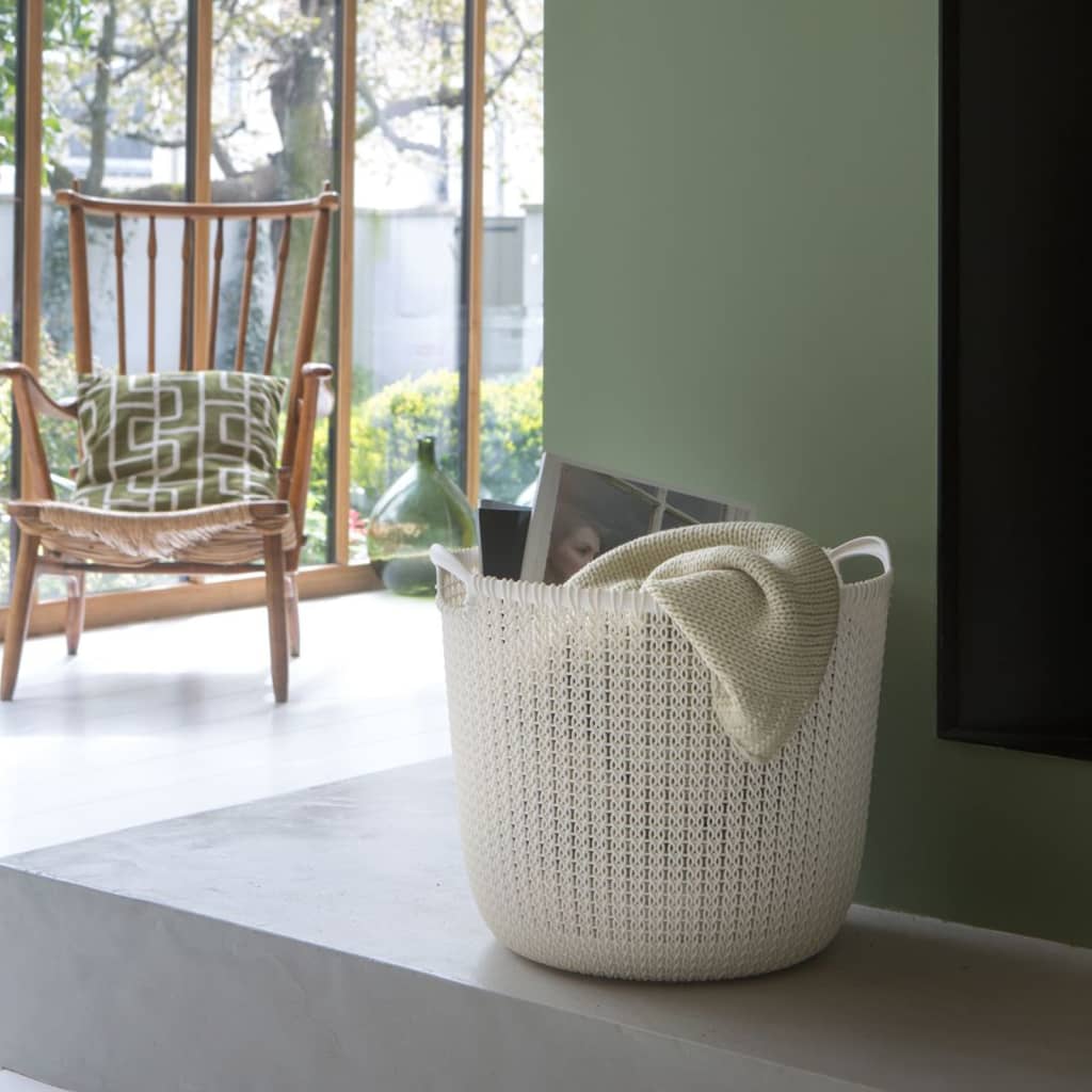 Curver opbergmand rond gebreid l 30 l crèmewit