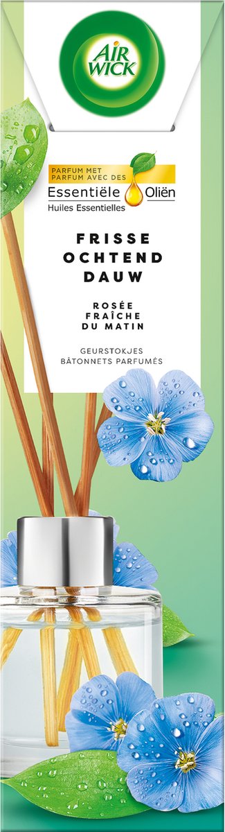 Air wick luchtverfrisser geurstokjes met essentiële oliën frisse ochtenddauw - 40ml