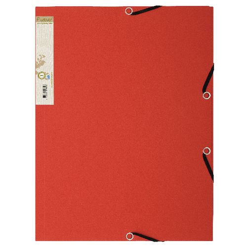 Exacompta map 56985e recycleerd karton 380g m2 a4 24x33cm rood oranje rugetiket