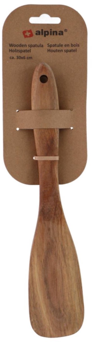 Alpina houten spatel – keukenspatel van hout – 30,6 cm – bakspatel voor koken en bakken