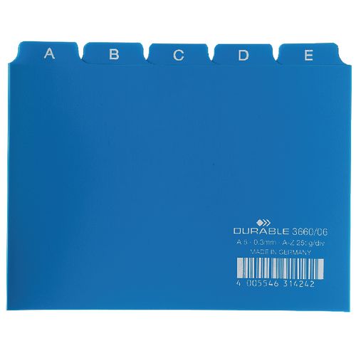 Scheidingstabbladen durable a6 10.5x14.8cm 25mm blauw
