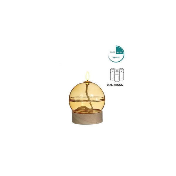 Ideas 4 seasons led olielamp oker met timer ø10xh13,5cm