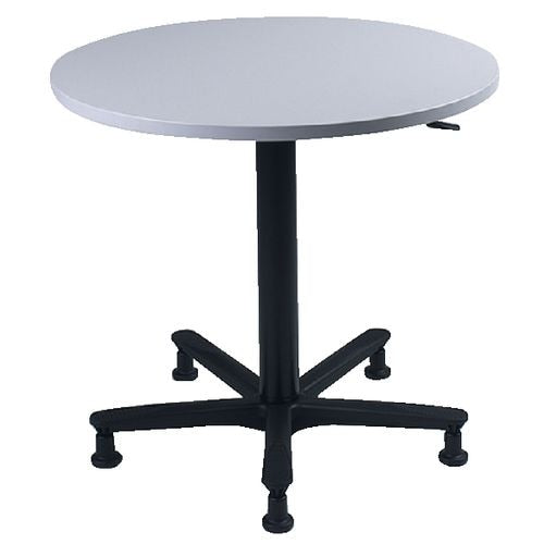 Bach light grey hammerer desk round height adjustable black legs 800x720-1140mm