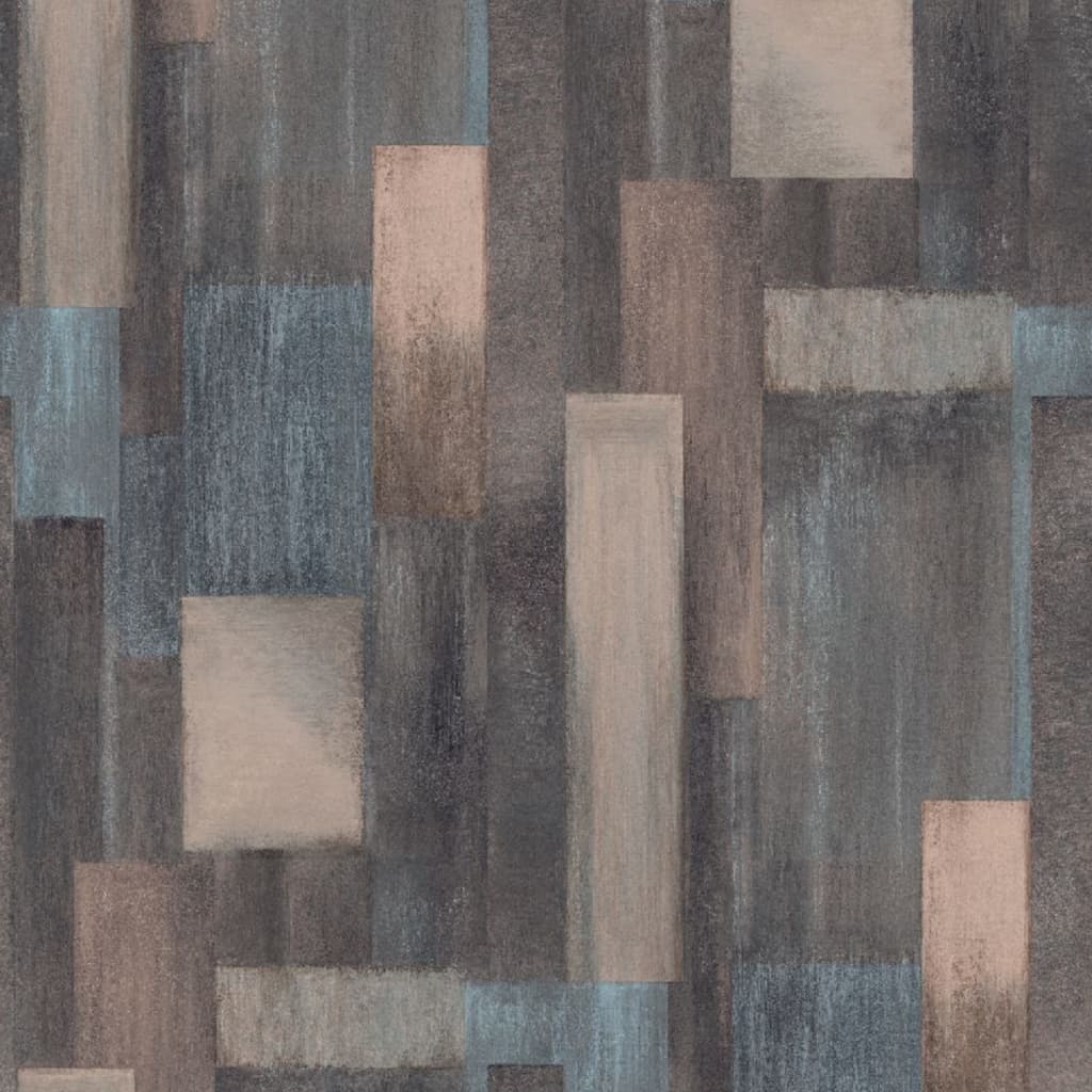 DUTCH WALLCOVERINGS DUTCH WALLCOVERINGS Behang Hout blauw en bruin