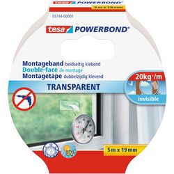 Montagetape tesa powerbond 19 mm x 1.5 m transparant