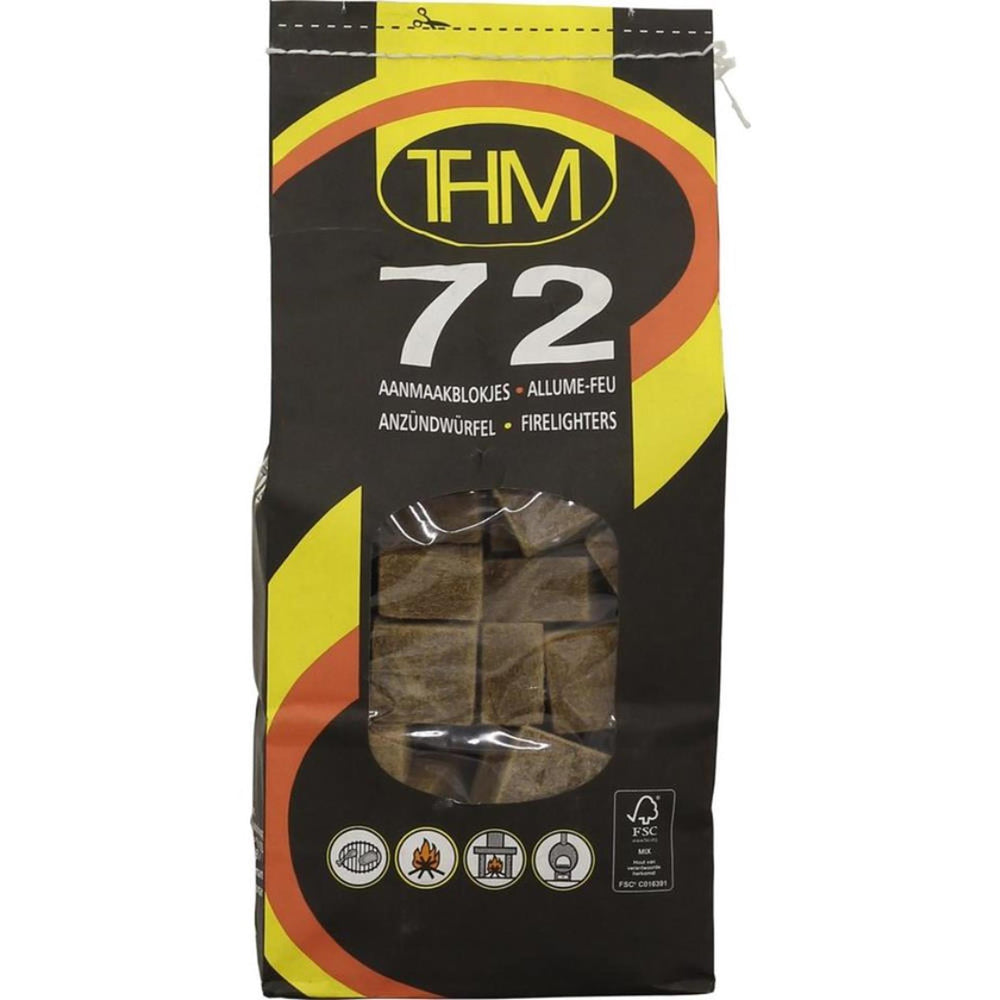 Fire-up thm aanmaakblokjes bruin fsc zak a 72 stuks