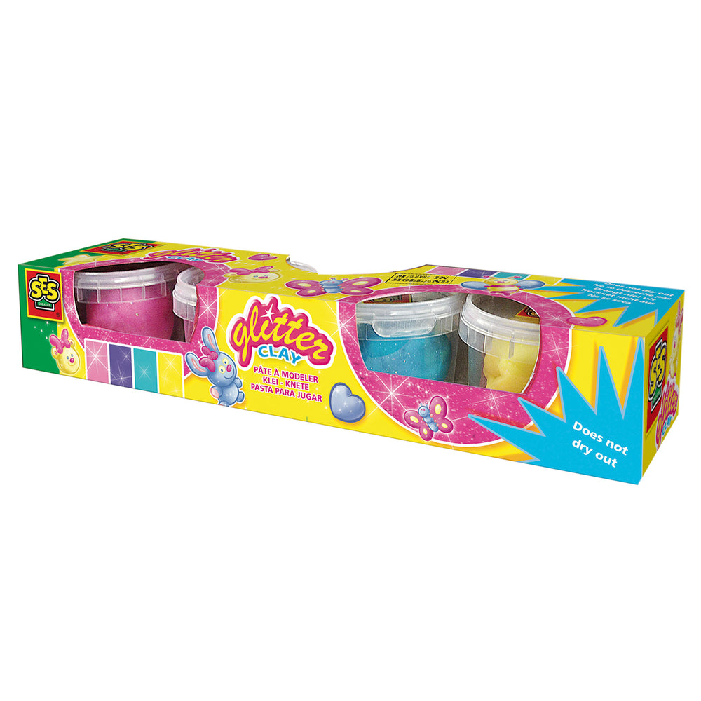 Ses klei glitter 4x 90 gram