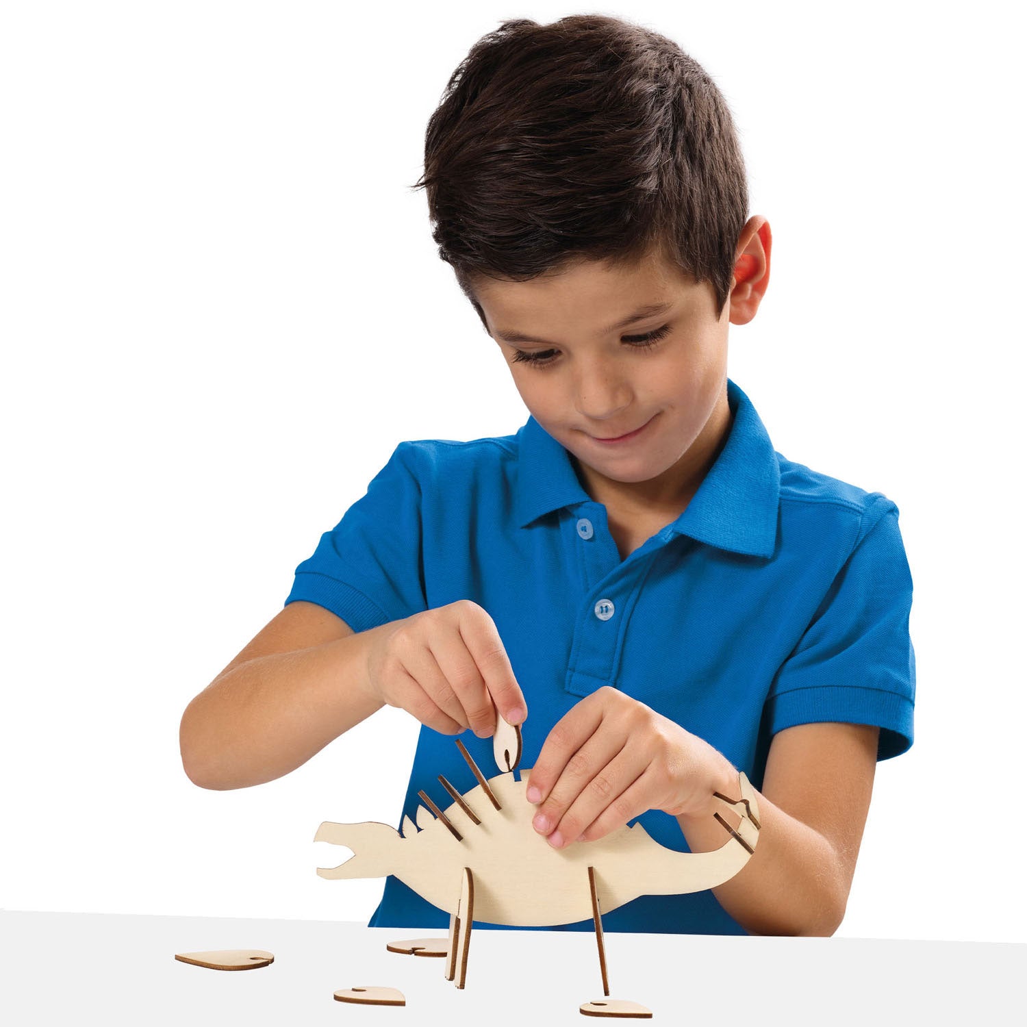 Ses houten dino glow in the dark