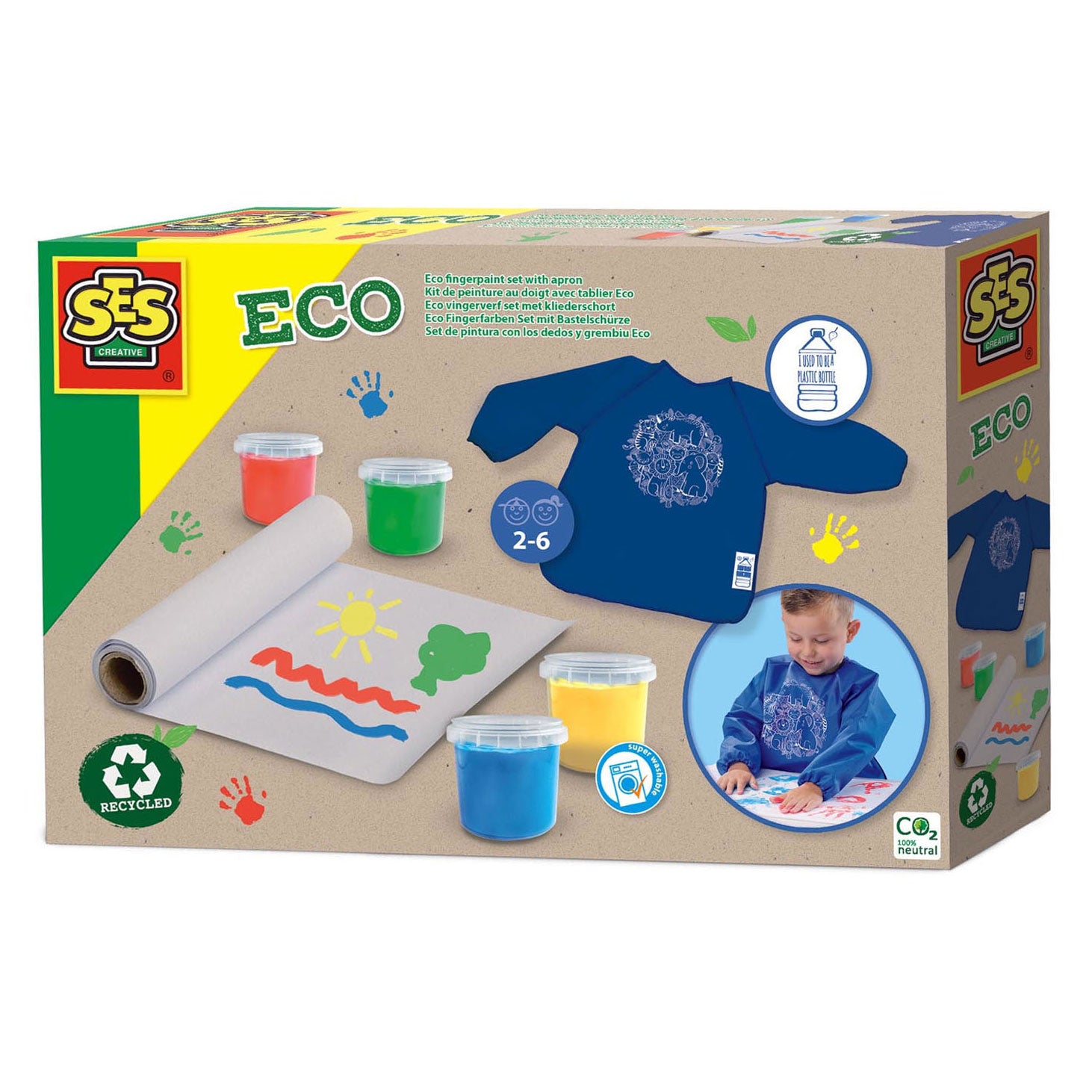 Ses eco vingerverfset met kliederkort
