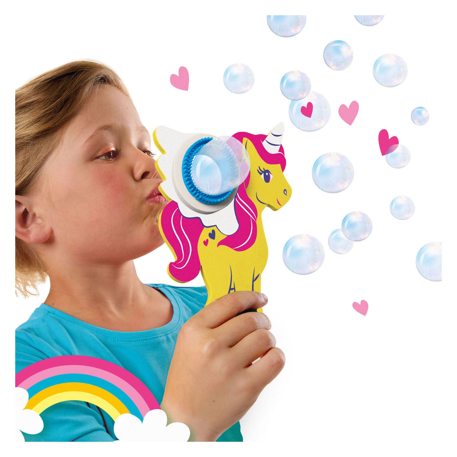 Ses eenhoorn bubbels bellenblaas
