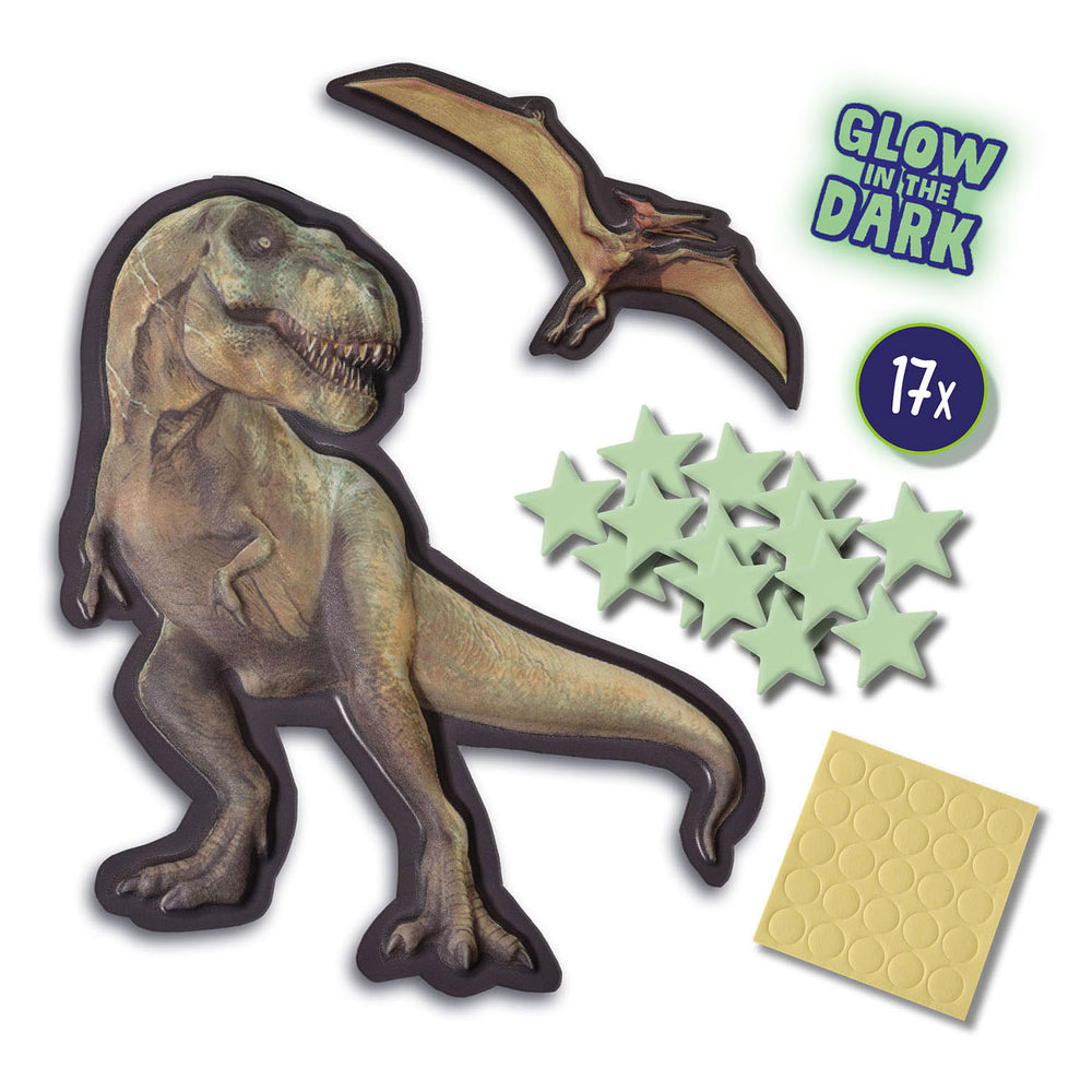 Ses mega glowing t-rex world muurstickers
