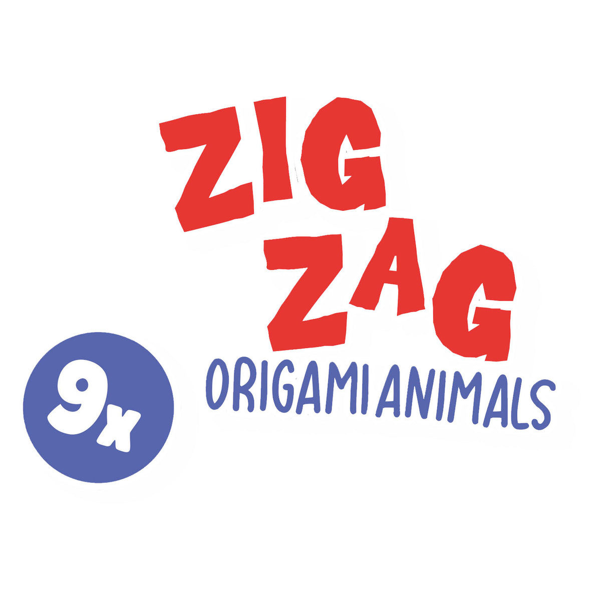 Ses creative - zig zag origami dieren - inclusief schaar - 9 grote dieren - met bedrukt vouwpapier - knutselen
