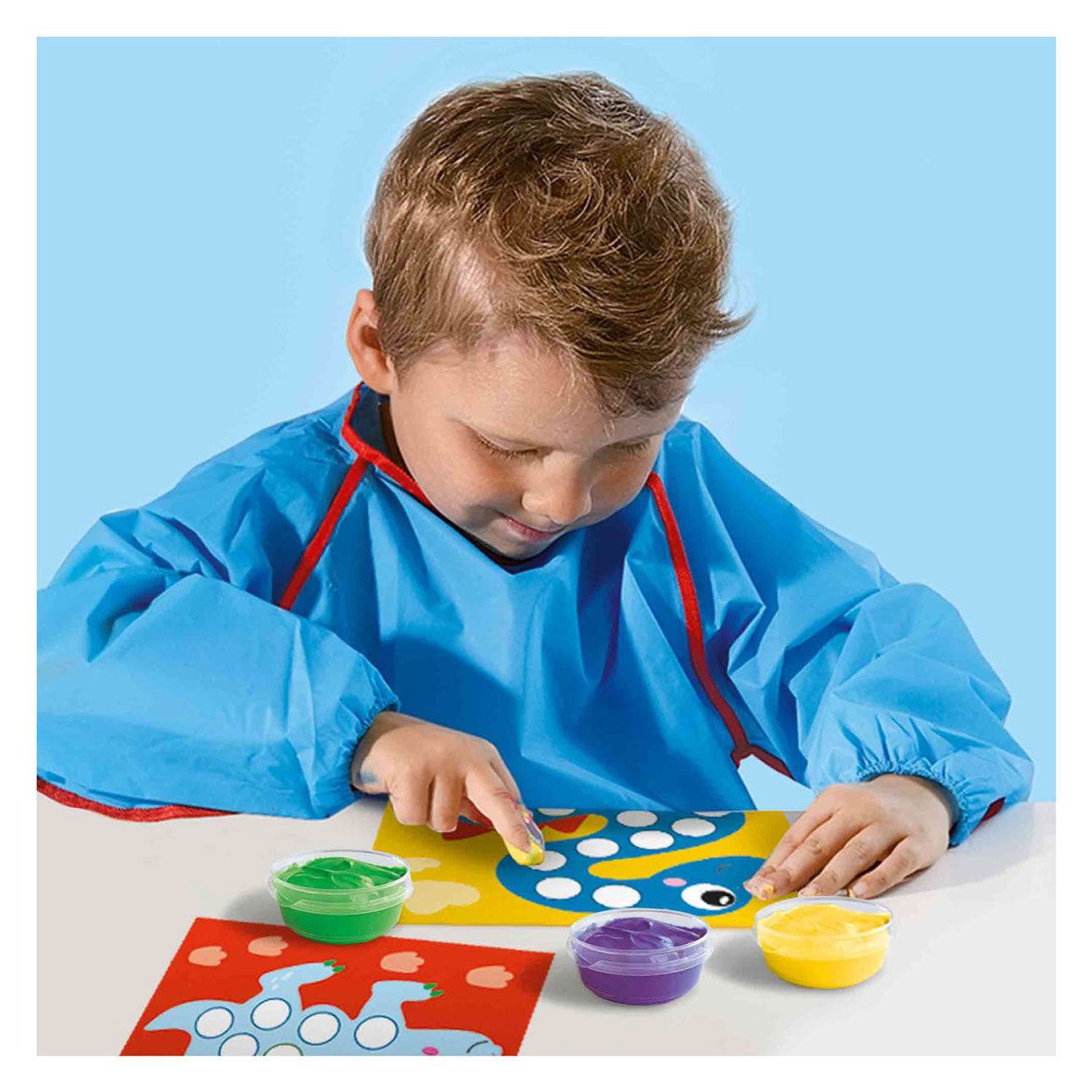 Dit is mijn eerste - vingerafdruk verf dino's