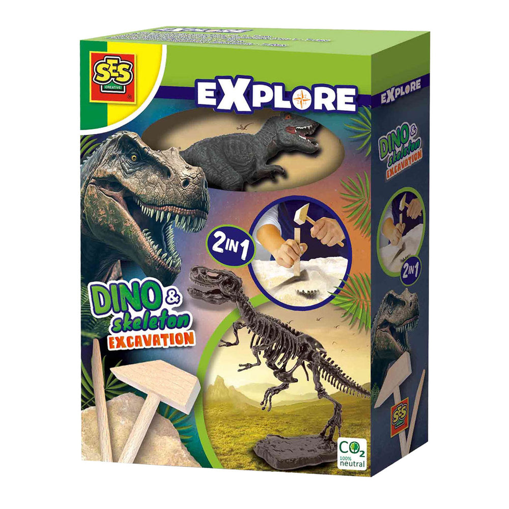 Ontdek dino en skelet opgraven 2in1 - t-rex