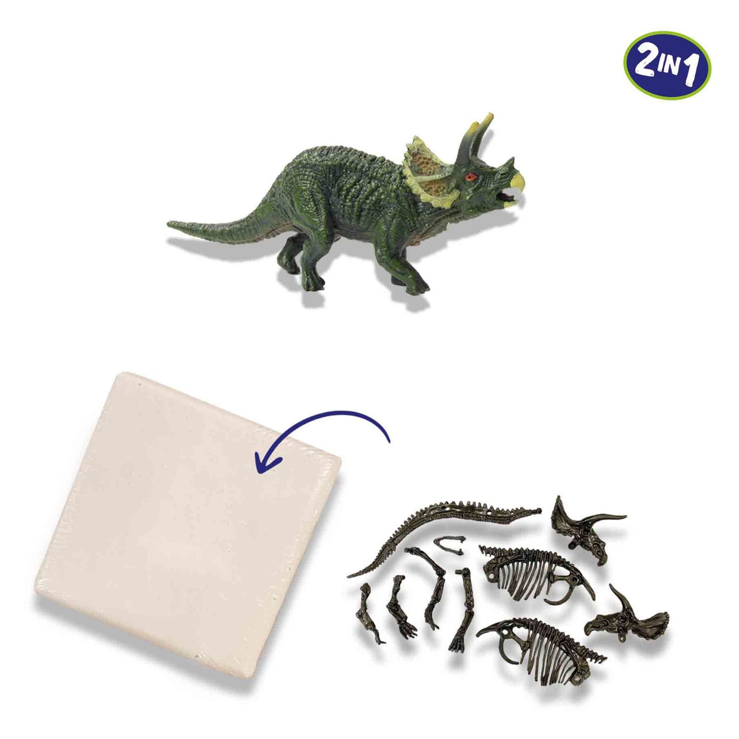Ses explore dino en skelet opgraven 2in1 - triceratops