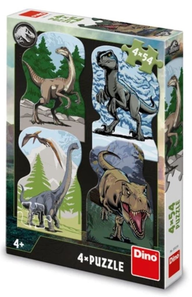Dinotoys dinosauruspuzzel 4 x 54 stukjes van je favoriete dino