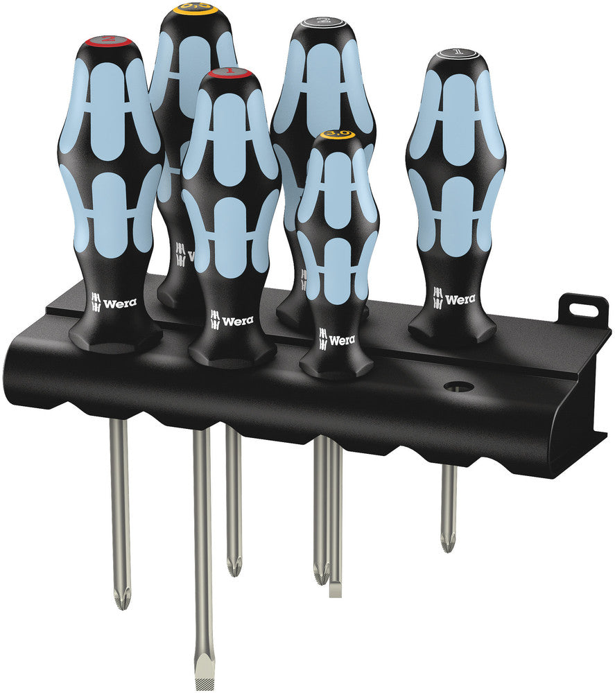 Wera 3334 3350 3355 6 Schroevendraaier-set, RVS + houder