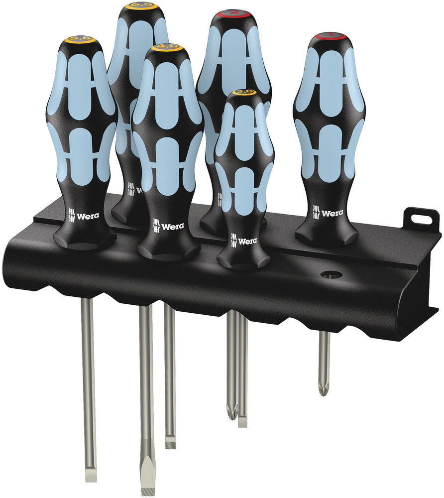 Wera 3334 6 Schroevendraaier-set, RVS + houder, 6-delig