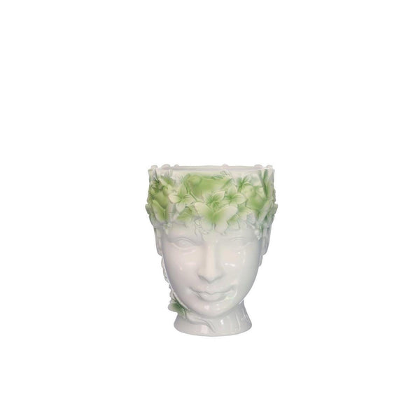Ideas 4 seasons bloempot lady nature gezicht 14x12xh14,5cm groen
