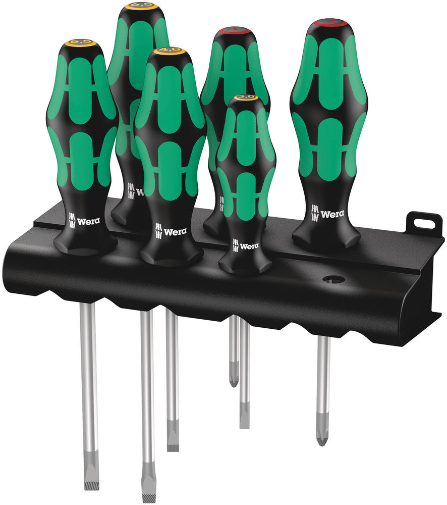 Wera 334 6 schroevendraaierset kraftform plus (zwart groen, 6-delig)