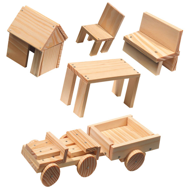 Ses creative – timmerset – montessori speelgoed – hout, hamer, spijkers en lijm – met veiligheidshand – vanaf 5 jaar