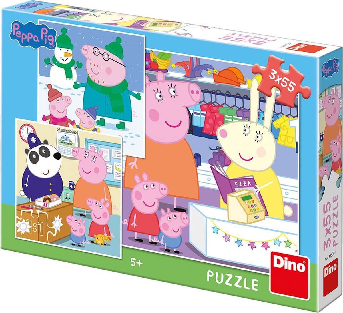 Dinotoys dinopuzzel - 3 avonturen van peppa pig - 3 x 55 stukjes