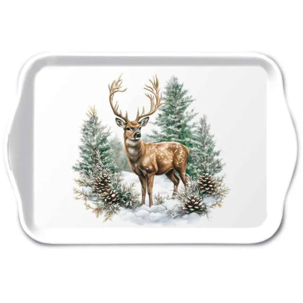 Ambiente dienblad winter stag melamine 13x21 cm white