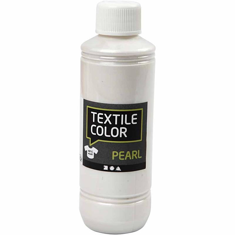 Creativ company textielkleur dekkende textielverf - basis parelmoer, 250ml