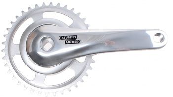 SunRace crankstel 38T, cranklengte 170 mm. zilver, alumnium, spieloos. 95 mm dekking. 0 mm diepte