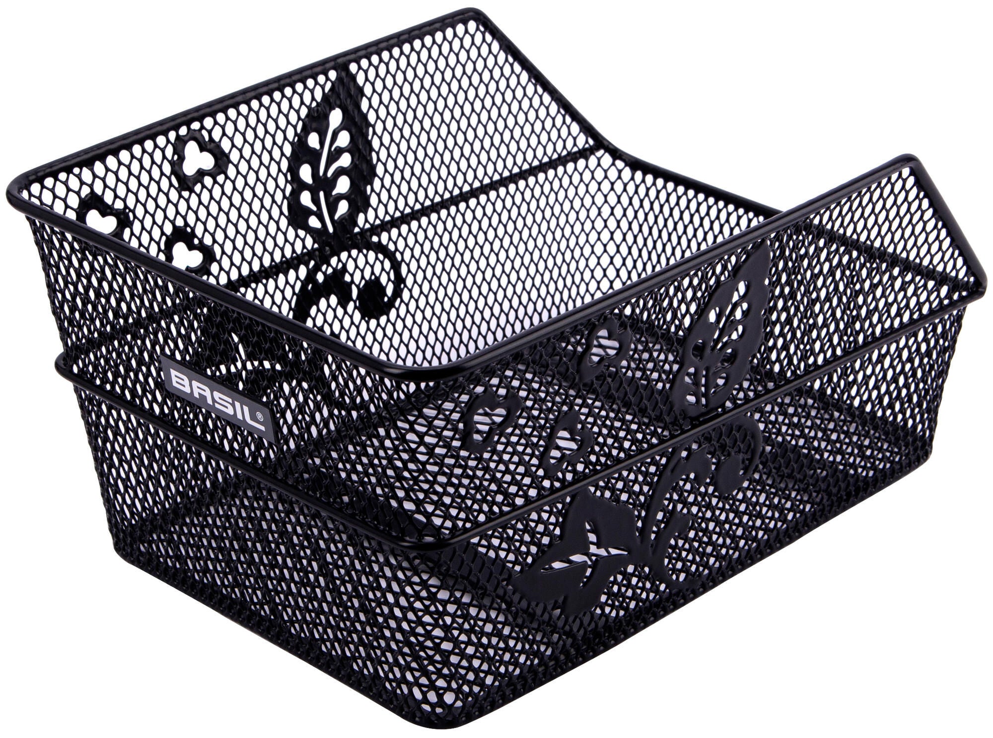 Basil Cento Flower S - fietsmand - achterop - zwart