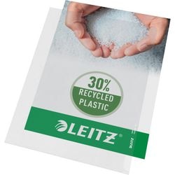 Leitz hoge kwaliteit zichtmap - 30% gerecycled plastic - a4 - 100 stuks - transparant