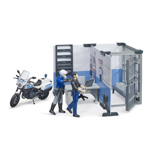Bruder bworld politie bureau met politie motor