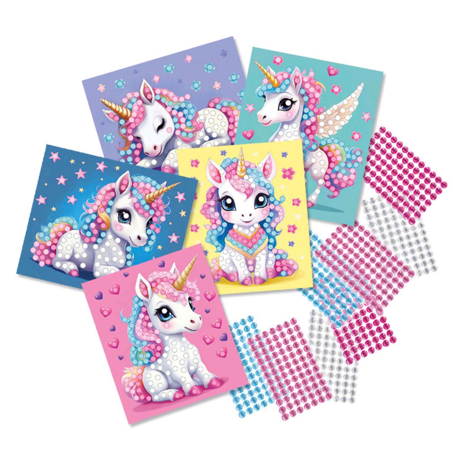 Ses diamantschilderij - eenhoorn