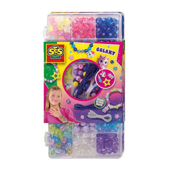 Ses creative - galaxy - sieradenset - glow in the dark - knutselen meisjes - armbandjes maken - vanaf 3 jaar