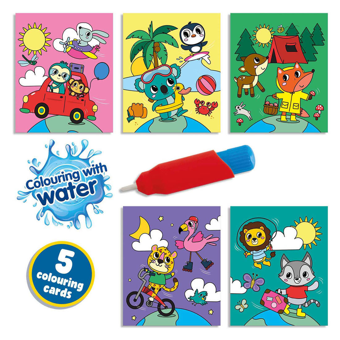 Ses kleuren met water kleurboek - op reis