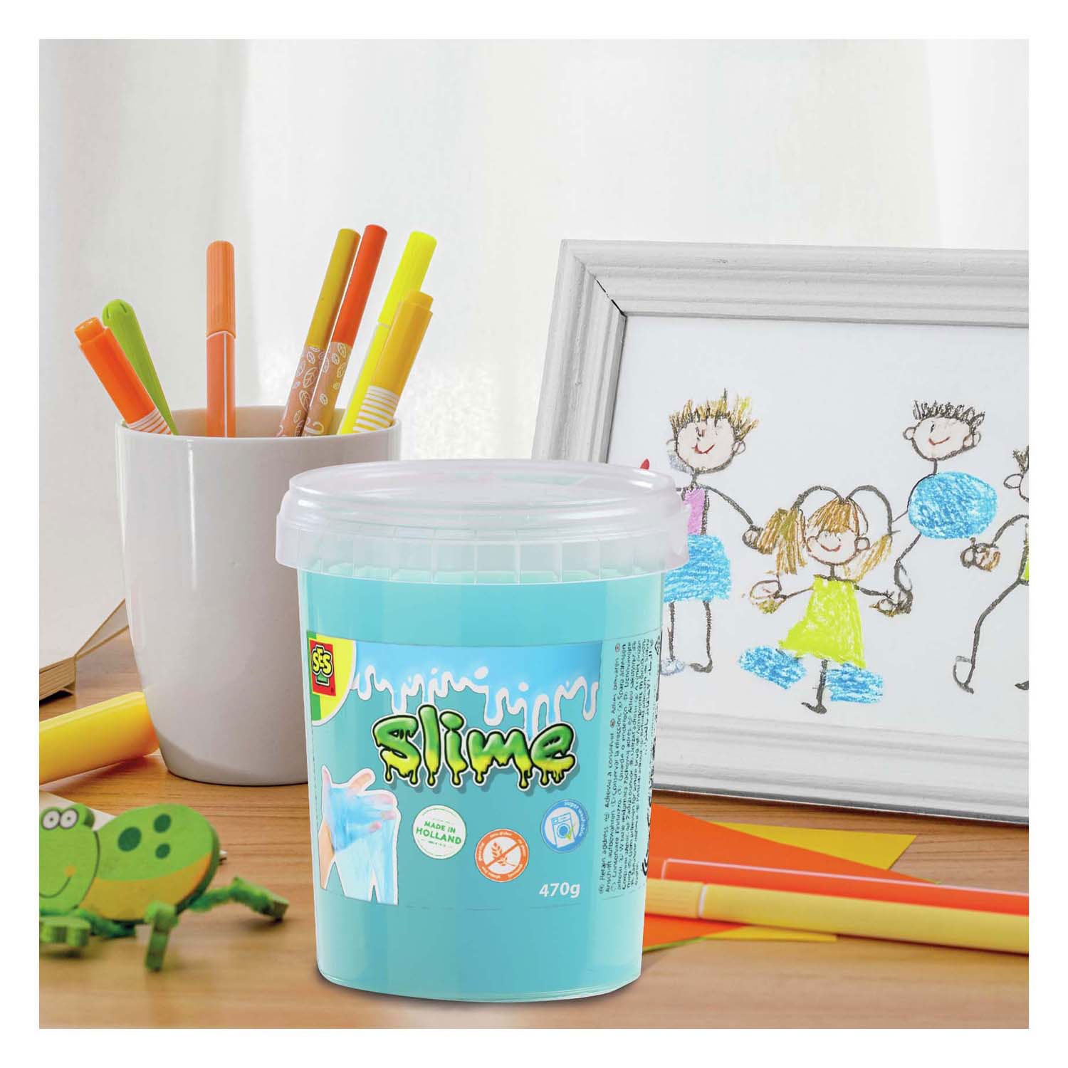 Ses slijm - blauw glitter 470g