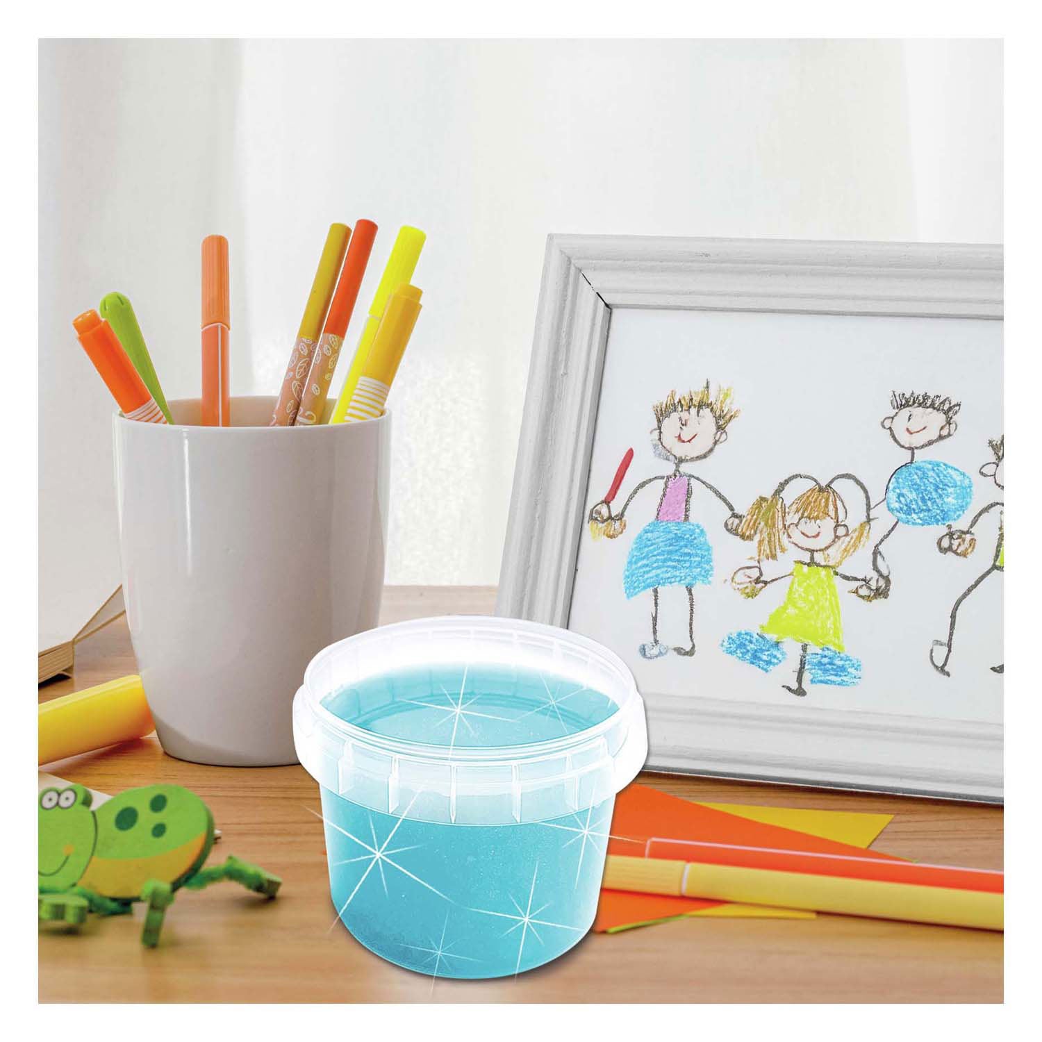 Ses slijm - blauw glitter 140g