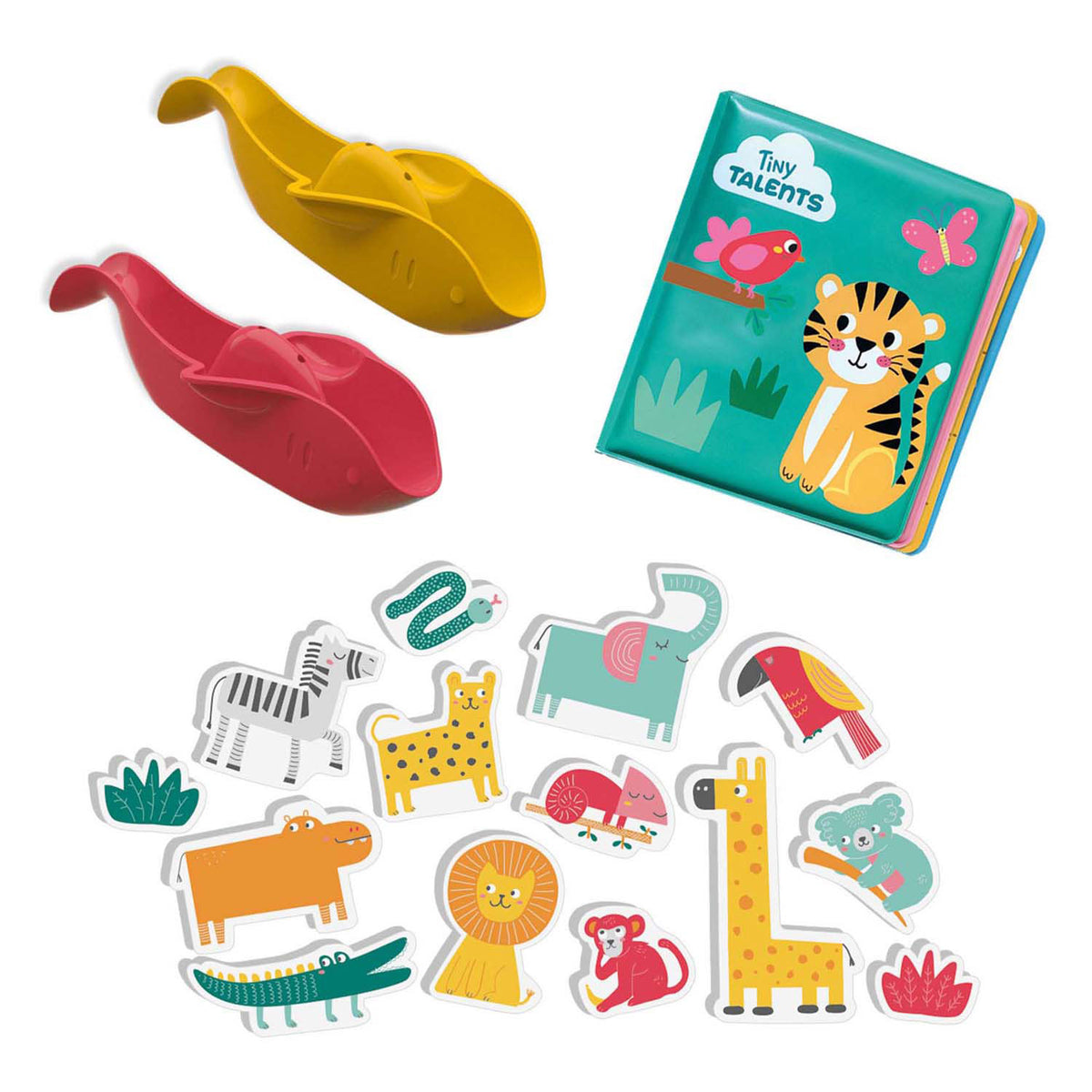 Ses creative tiny talents bad speelset - safari met badboek en bootjes - vanaf 10 maanden - badspeelgoed - motorische ontwikkeling - schoencadeautjes sinterklaas