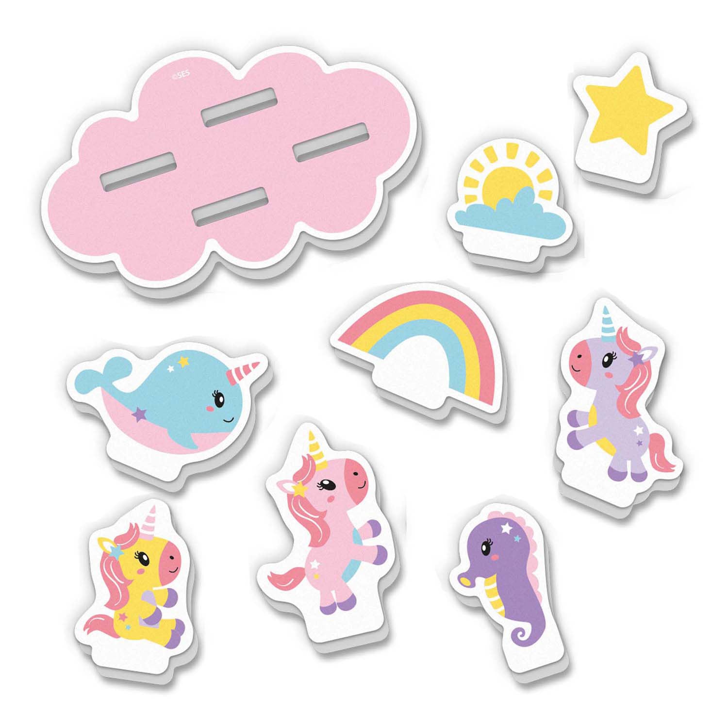 Ses bad eiland eenhoorn