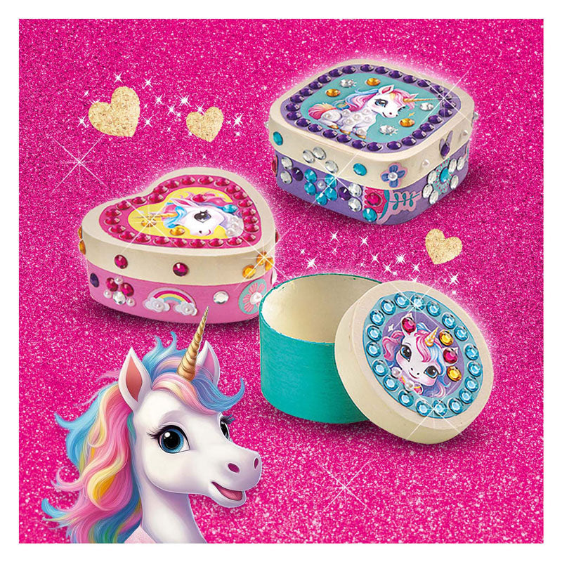 Ses diamant schilderij houten sieradendoosjes