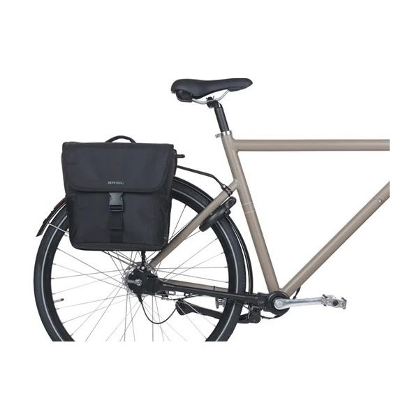 Basil dubbele fietstas go mik 32 liter - zwart