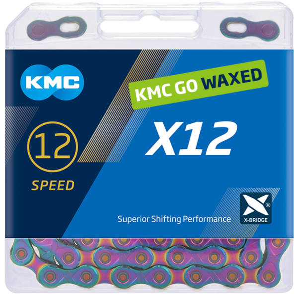 Kmc ketting x12 12v 126l waxed aurora blauw
