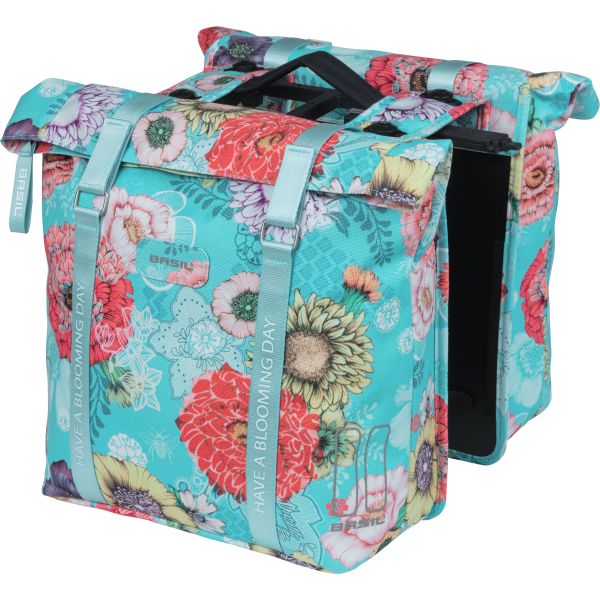 Basil Bloom Field dubbele fietstas, waterdicht, hemelsblauw, 35L
