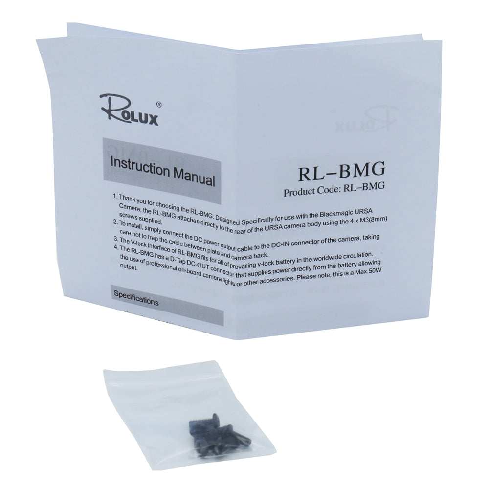 Rolux V-Mount Batterijplaat RL-BMG voor Zwart URSA