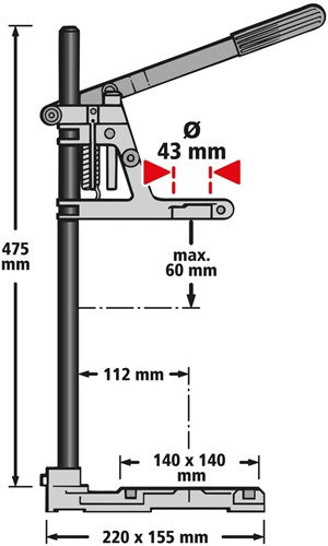 Wolfcraft boorstandaard | met rondzuil | 1 stuk - 3406000