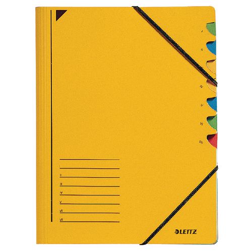 Leitz sorteermap geel karton a4