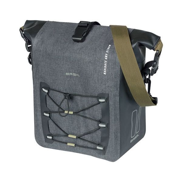 Sacoche simple Basil Navigator Storm MIK SIDE M 12-15 litres 34 x 28 x 19 cm - noir